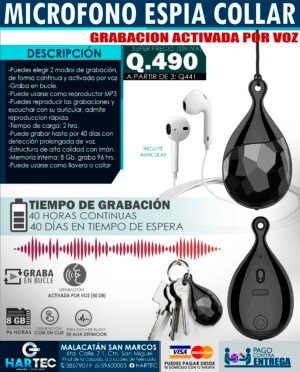 GRABADORA ESPIA TIPO COLLAR