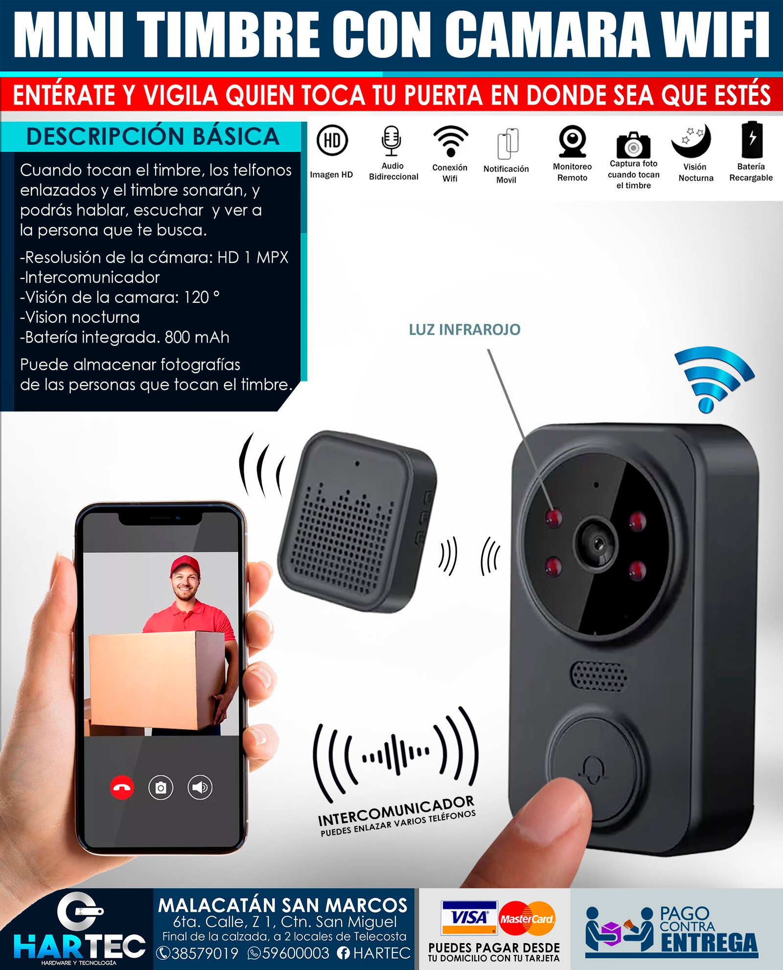 TIMBRE CON CAMARA WIFI MINI V1