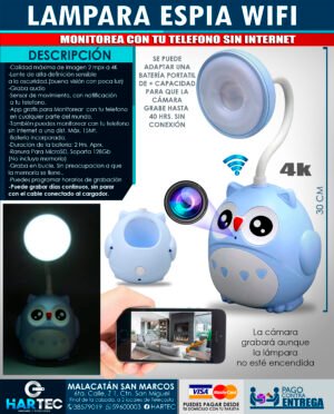 LAMPARA ESPIA WIFI DE MESA BÚHO