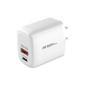 CARGADOR CARGA RÁPIDA TIPO C Y USB 3.0 / 40W ARGOM ARG-AC-0115WT