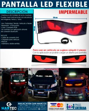 PANTALLA LED FLEXIBLE IMPERMEABLE 38*10 CM (ORIGINAL)