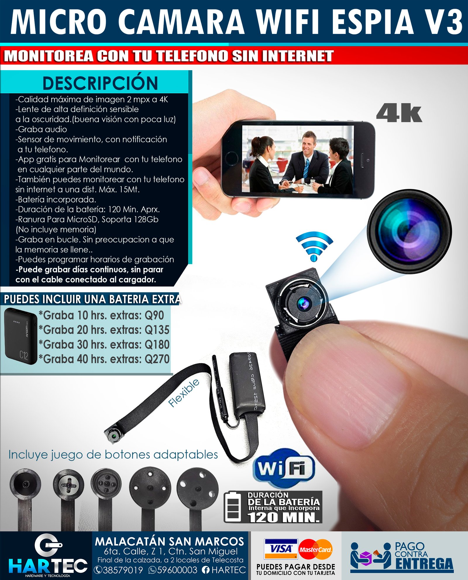 MICRO CAMARA ESPIA FLEXIBLE WIFI V3 - Imagen 7