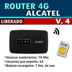 MINI ROUTER PORTATIL 4G CON CHIP LIBERADO LINKZONE ALCATEL