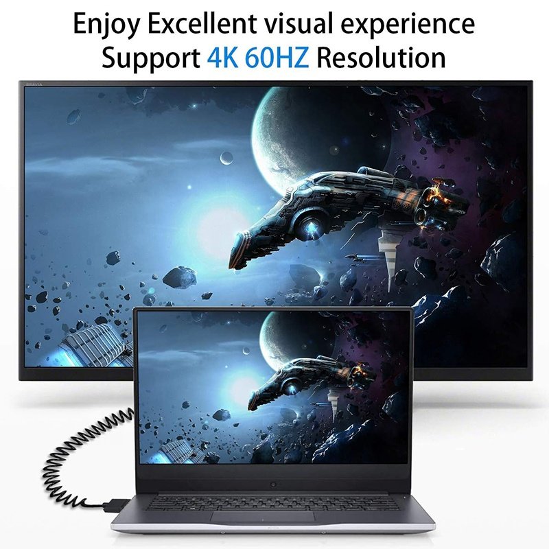 CABLE MICRO HDMI A HDMI EXTENDIBLE DE RESORTE 30CM-100CM 4K 60HZ - Imagen 6
