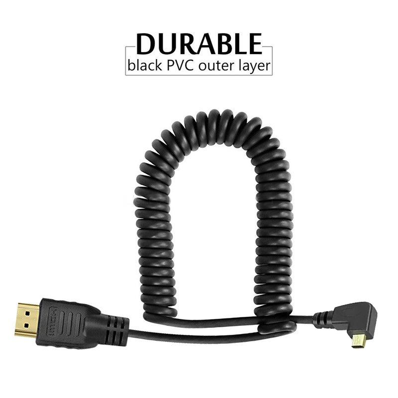 CABLE MICRO HDMI A HDMI EXTENDIBLE DE RESORTE 30CM-100CM 4K 60HZ - Imagen 4