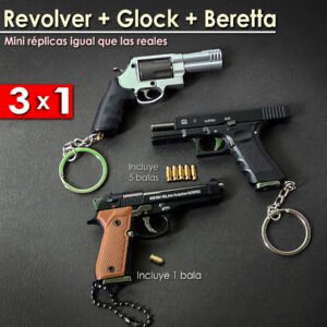 TRIO - REVOLVER + BERETTA + GLOCK